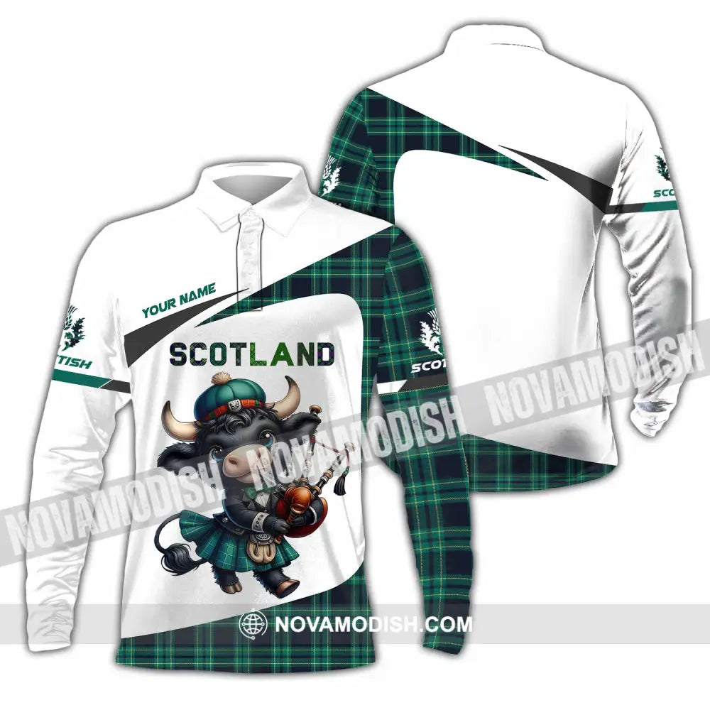 Unisex Shirt - Custom Scotland Shirt Long Sleeve Polo / S T-shirt