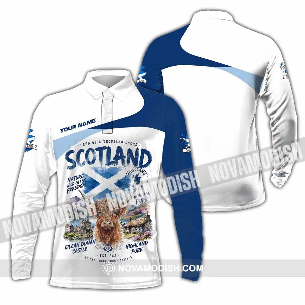 Unisex Shirt - Custom Scotland Shirt - Long Sleeve Polo / S - T-shirt
