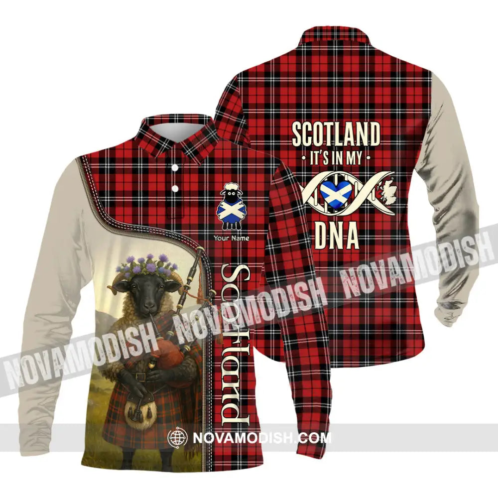 Unisex Shirt - Custom Scotland Shirt Long Sleeve Polo / S T-shirt