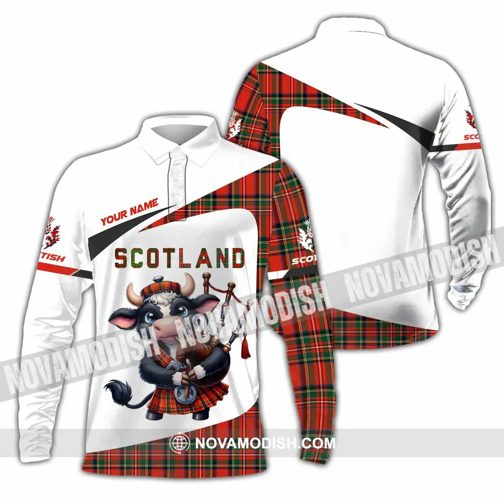 Unisex Shirt - Custom Scotland Shirt Long Sleeve Polo / S T-shirt
