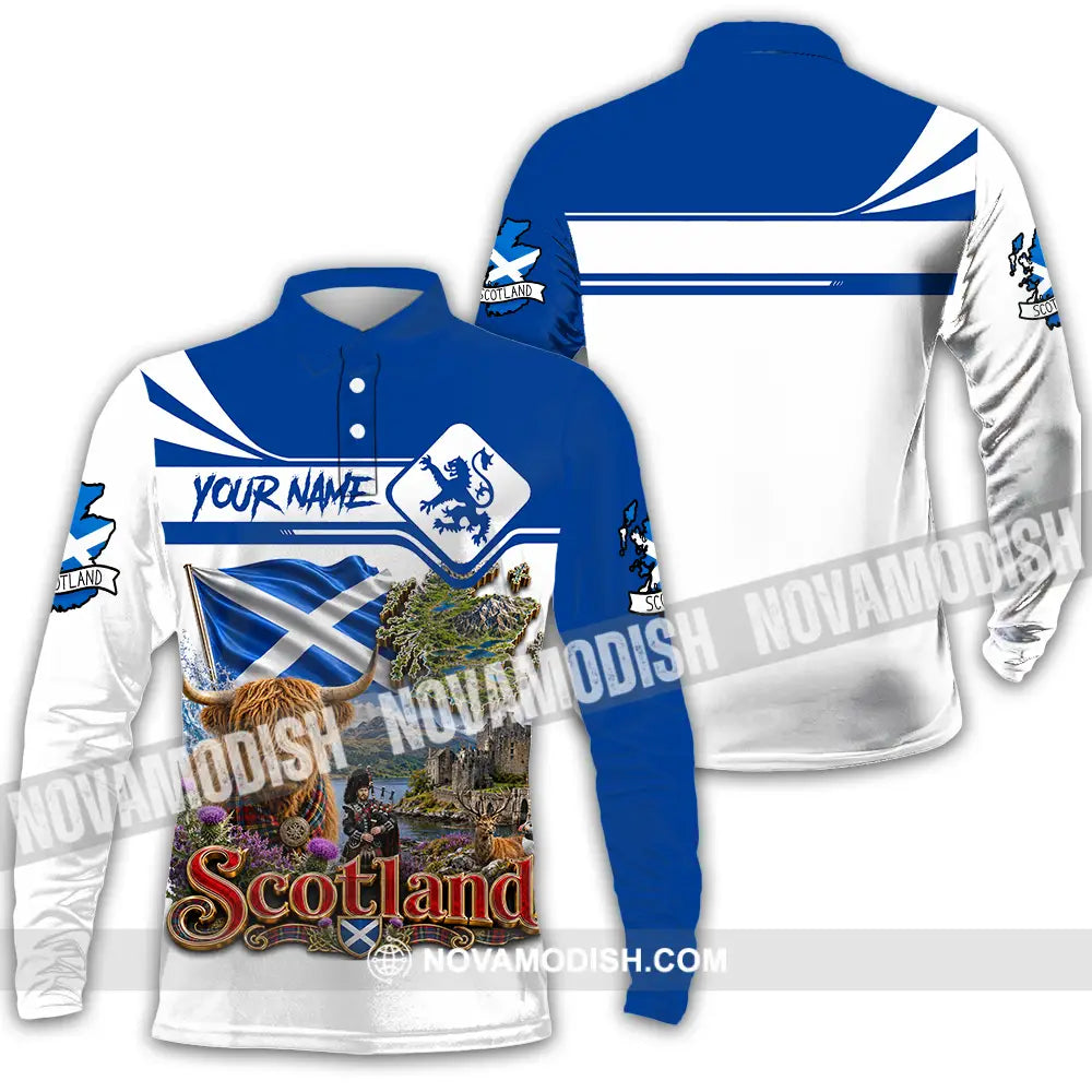 Unisex Shirt - Custom Scotland Shirt - Long Sleeve Polo / S - T-shirt