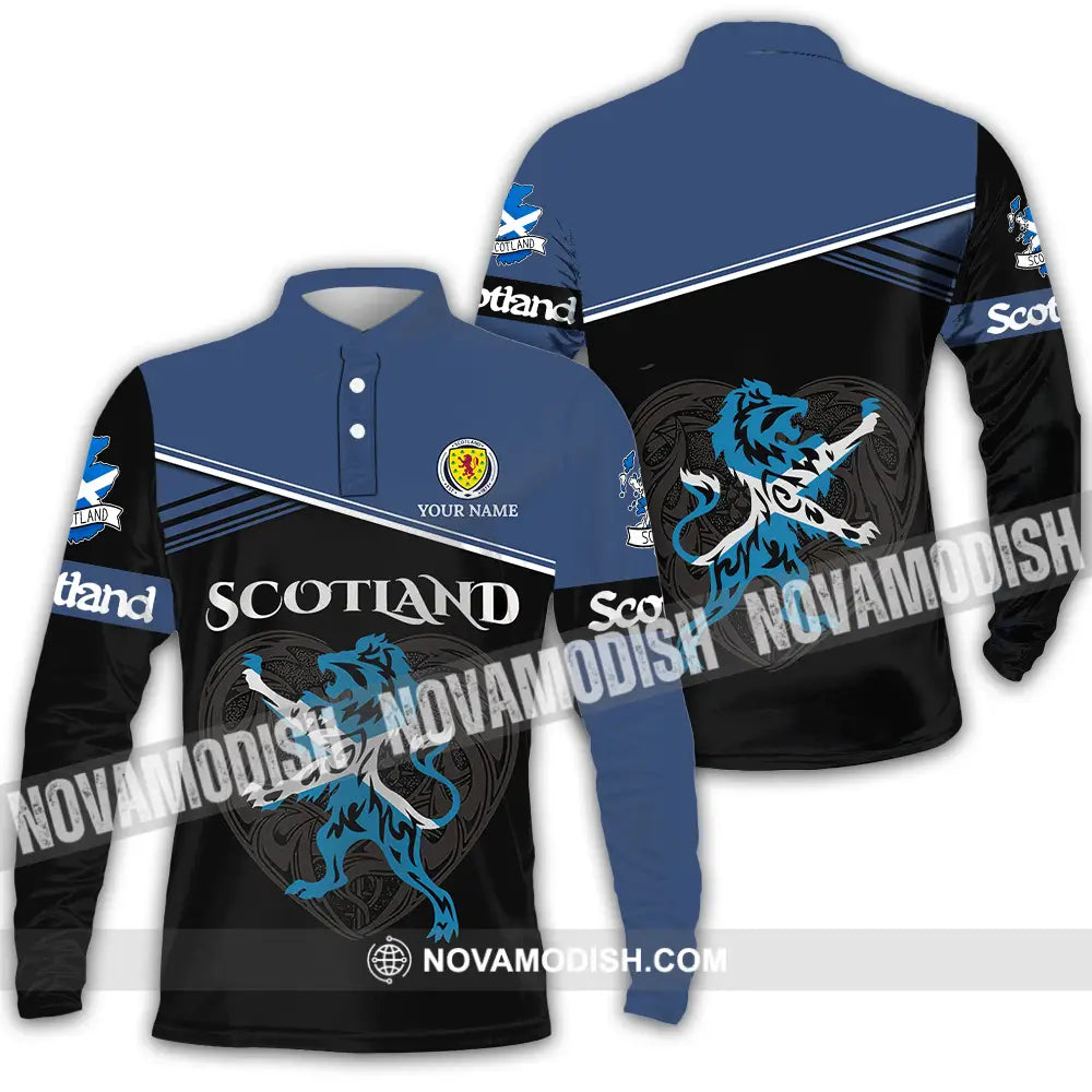 Unisex Shirt - Custom Scotland Shirt Long Sleeve Polo / S T-shirt