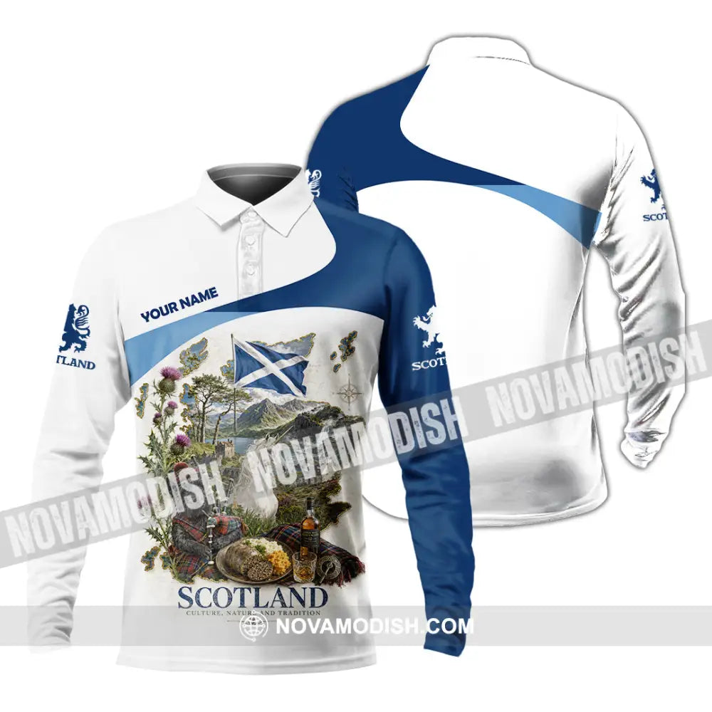 Unisex Shirt - Custom Scotland Shirt - Long Sleeve Polo / S - T-shirt