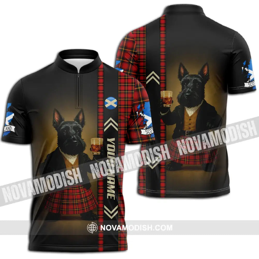 Unisex Shirt - Custom Scotland Pet Lover Shirt Zipper Polo Shirt / S T-shirt