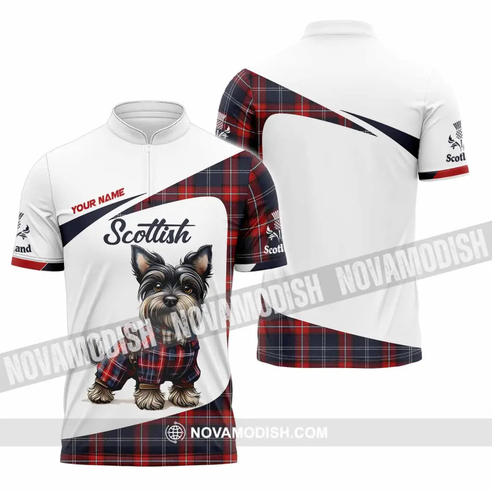 Unisex Shirt - Custom Scotland Pet Lover Shirt Zipper Polo Shirt / S T-shirt