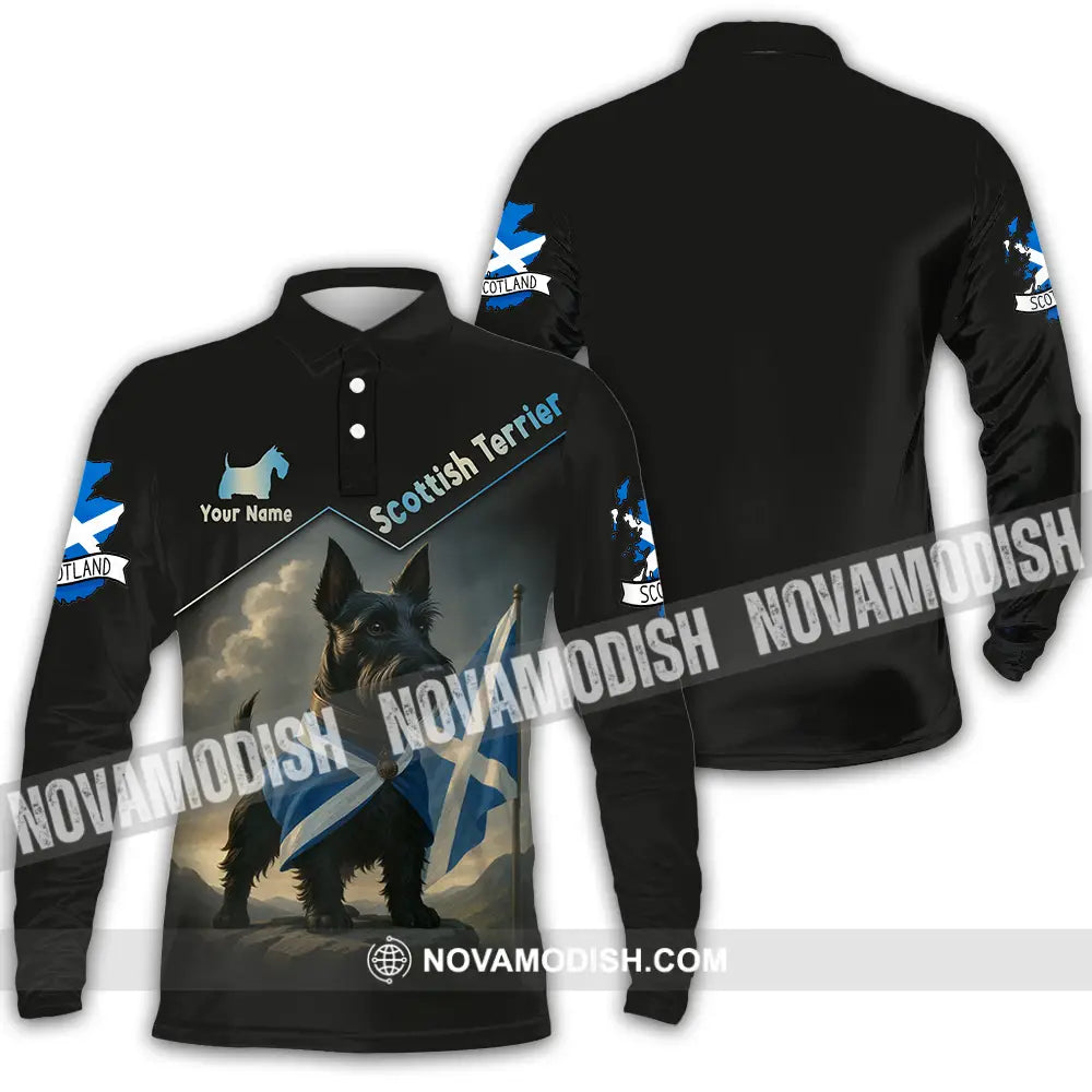 Unisex Shirt - Custom Scotland Terrier Pet Lover Shirt Long Sleeve Polo / S T-shirt