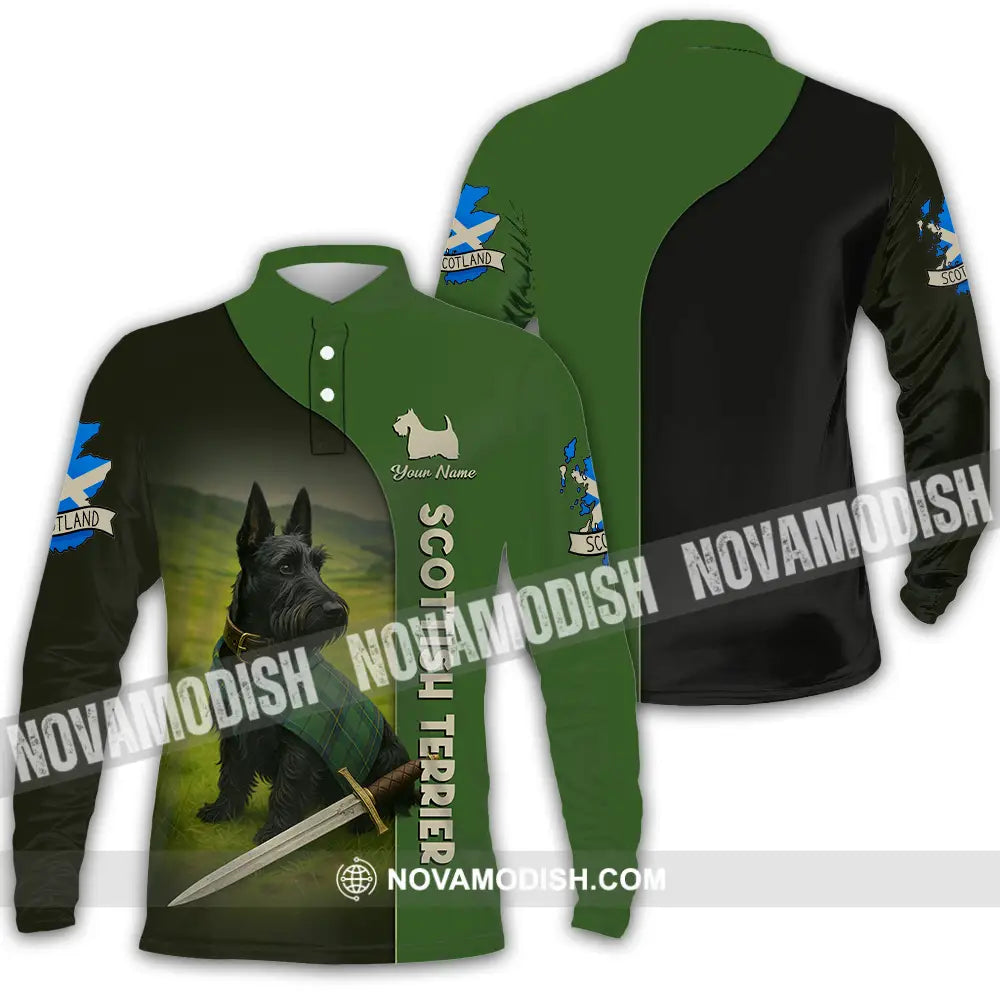 Unisex Shirt - Custom Scotland Terrier Pet Lover Shirt Long Sleeve Polo / S T-shirt