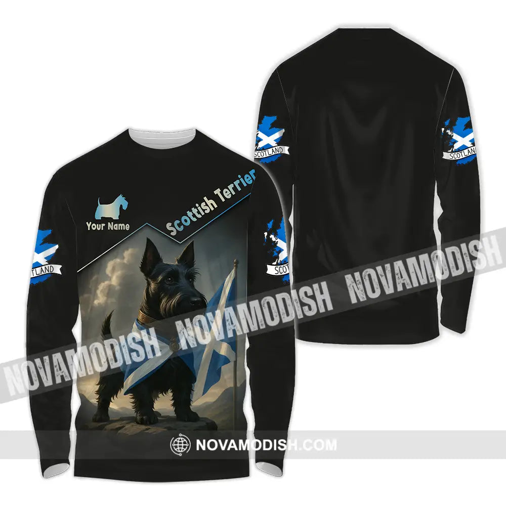 Unisex Shirt - Custom Scotland Terrier Pet Lover Shirt Long Sleeve Shirt / S T-shirt