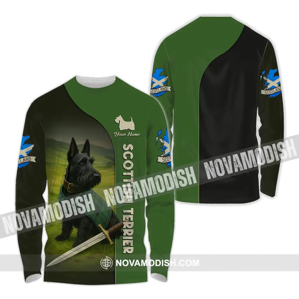 Unisex Shirt - Custom Scotland Terrier Pet Lover Shirt Long Sleeve Shirt / S T-shirt