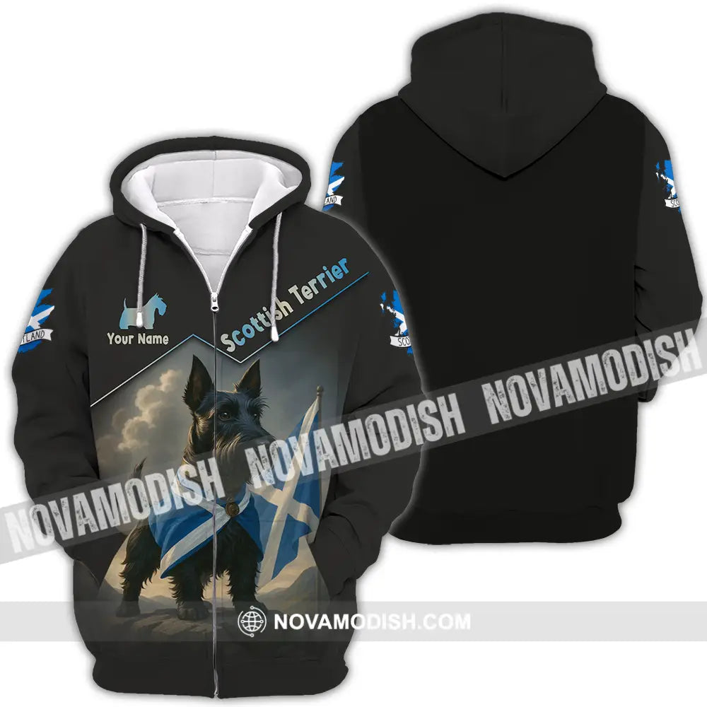 Unisex Shirt - Custom Scotland Terrier Pet Lover Shirt Zipper Hoodie / S T-shirt