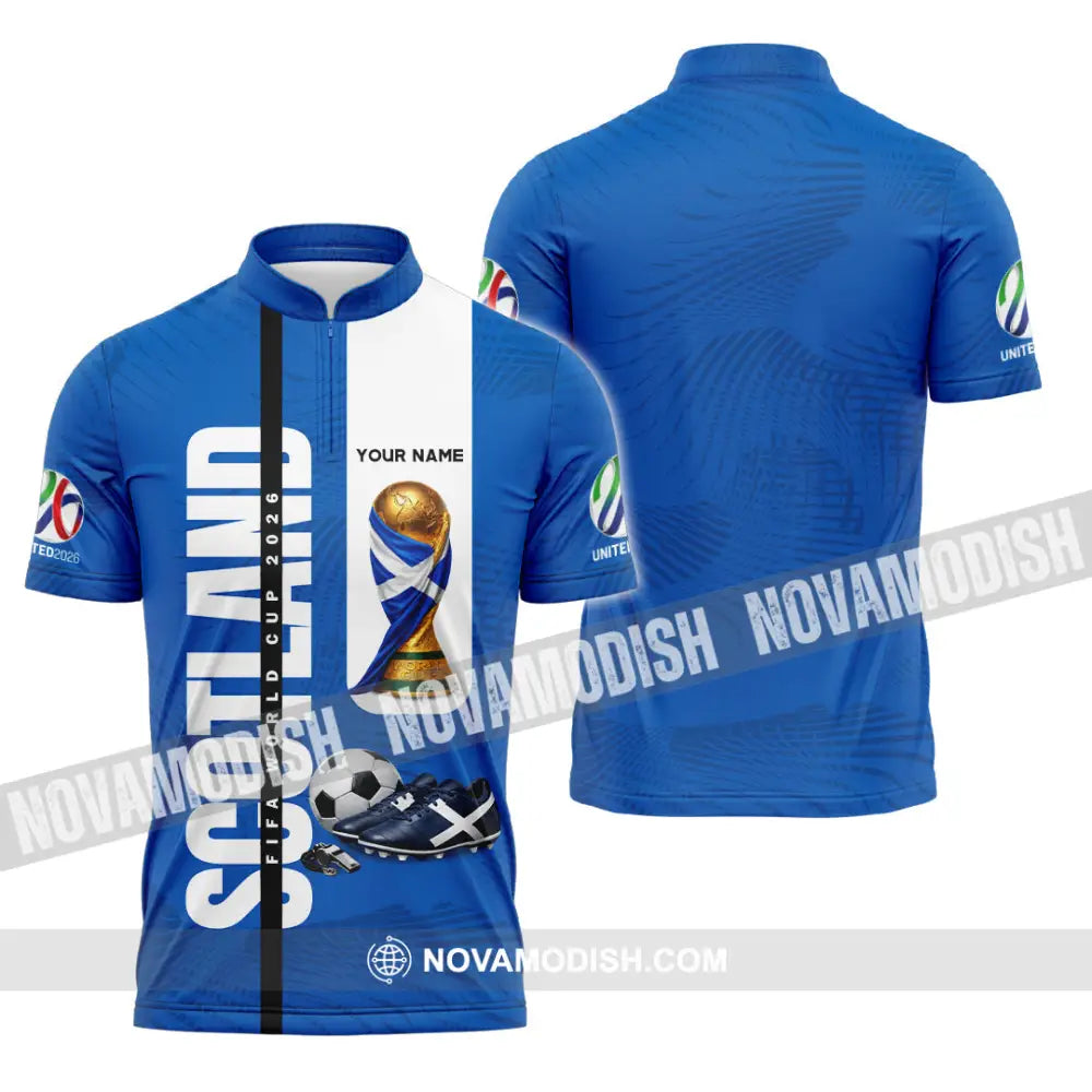 Unisex Shirt - Custom Scotland World Cup 2026 3D Shirt - Zipper Polo Shirt / S - T-shirt