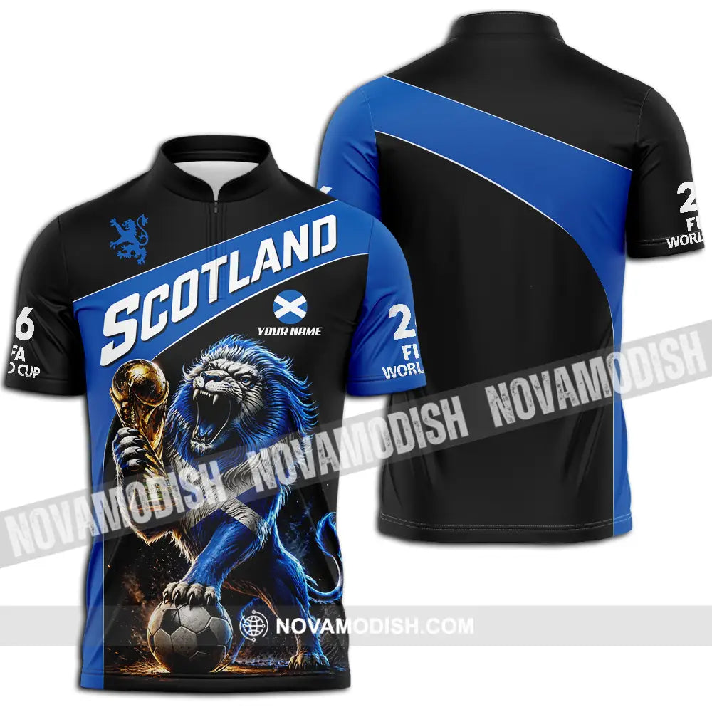 Unisex Shirt - Custom Scotland World Cup 2026 3D Shirt - Zipper Polo Shirt / S - T-shirt