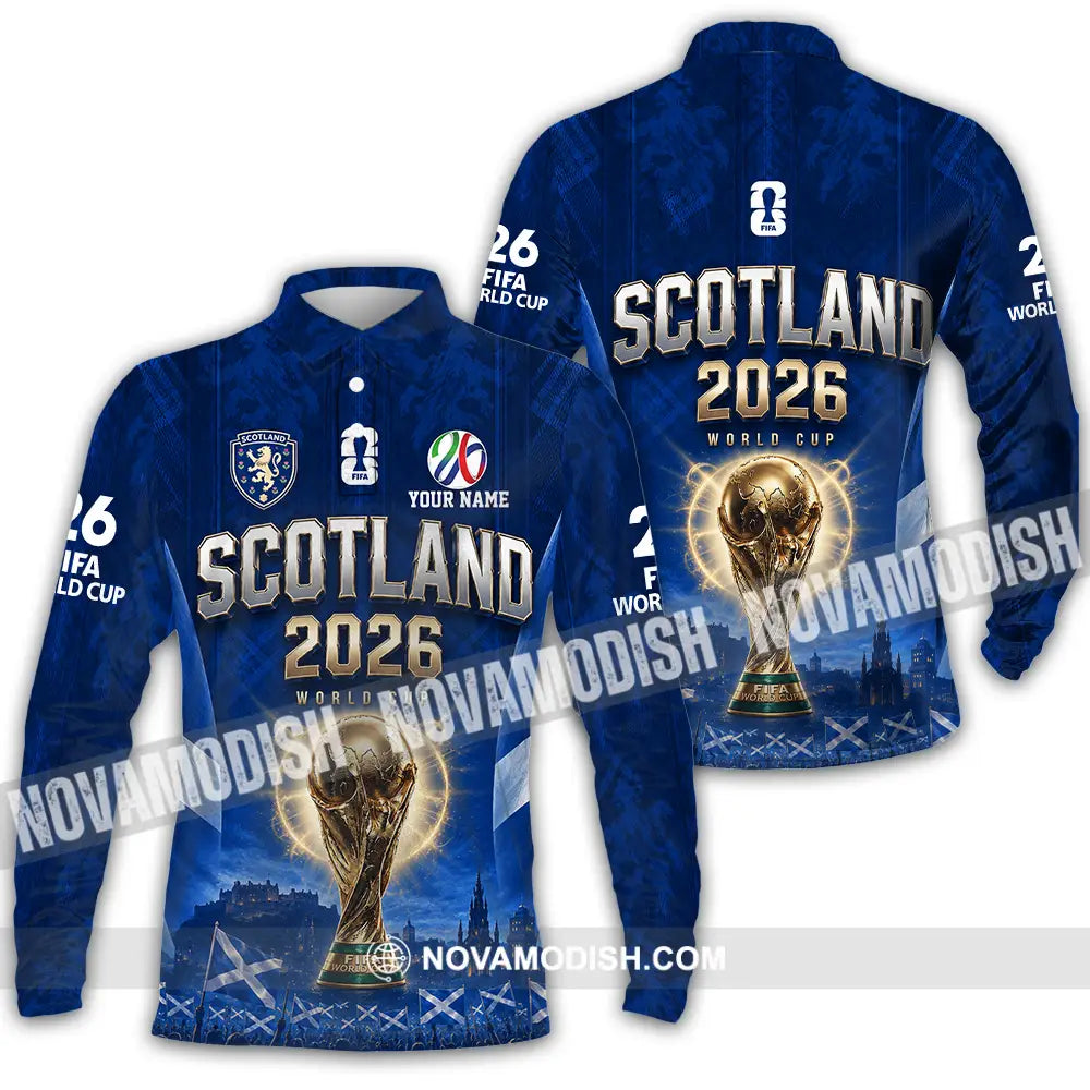 Unisex Shirt - Custom Scotland World Cup 2026 Shirt - Long Sleeve Polo / S - T-shirt