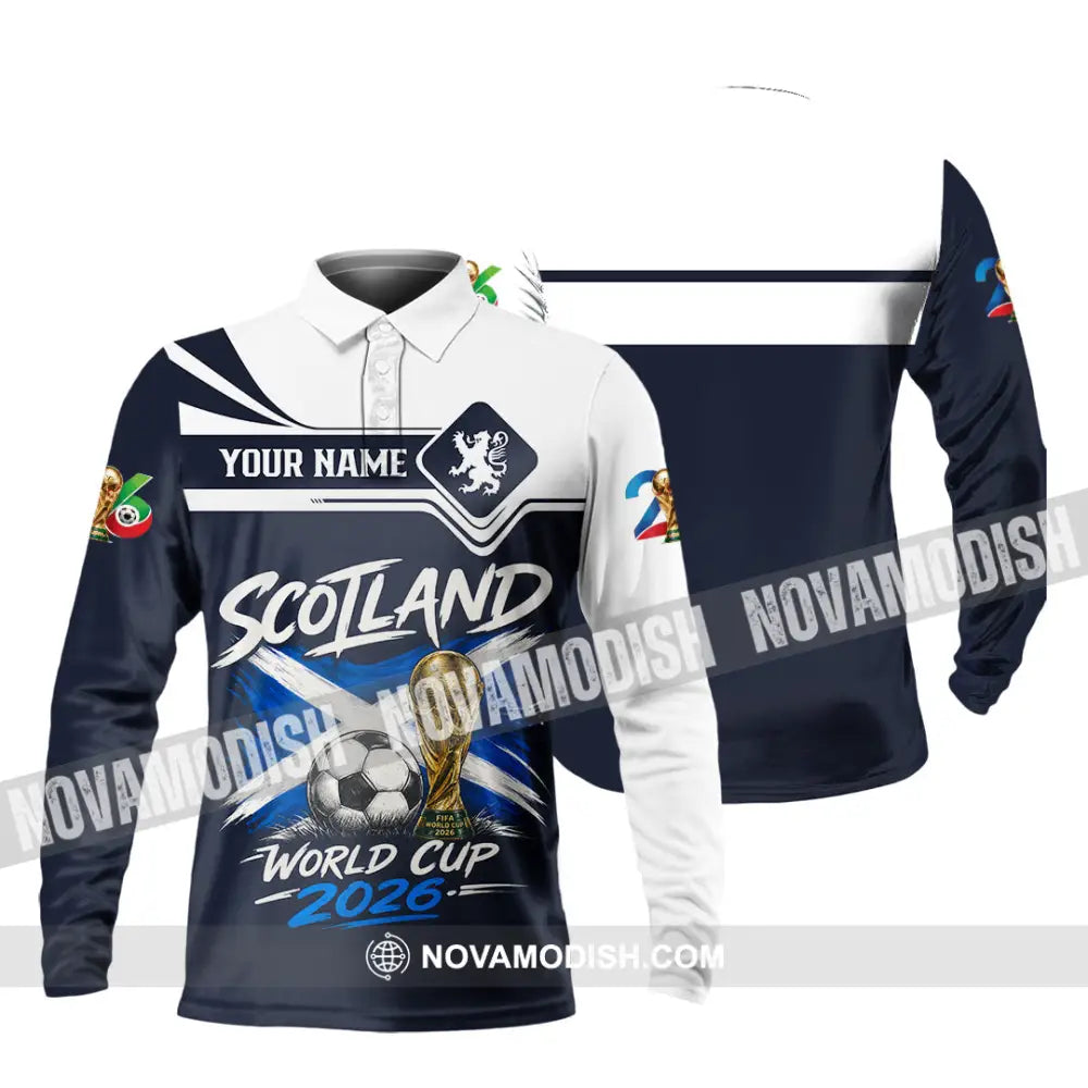 Unisex Shirt - Custom Scotland World Cup 2026 Shirt - Long Sleeve Polo / S - T-shirt