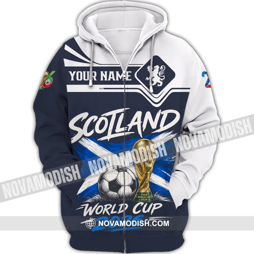 Unisex Shirt - Custom Scotland World Cup 2026 Shirt - Zipper Hoodie / S - T-shirt