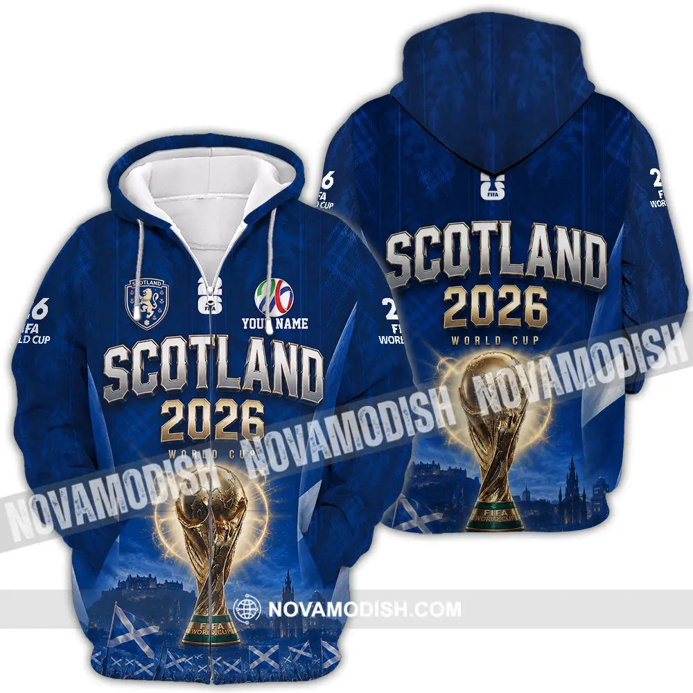 Unisex Shirt - Custom Scotland World Cup 2026 Shirt - Zipper Hoodie / S - T-shirt