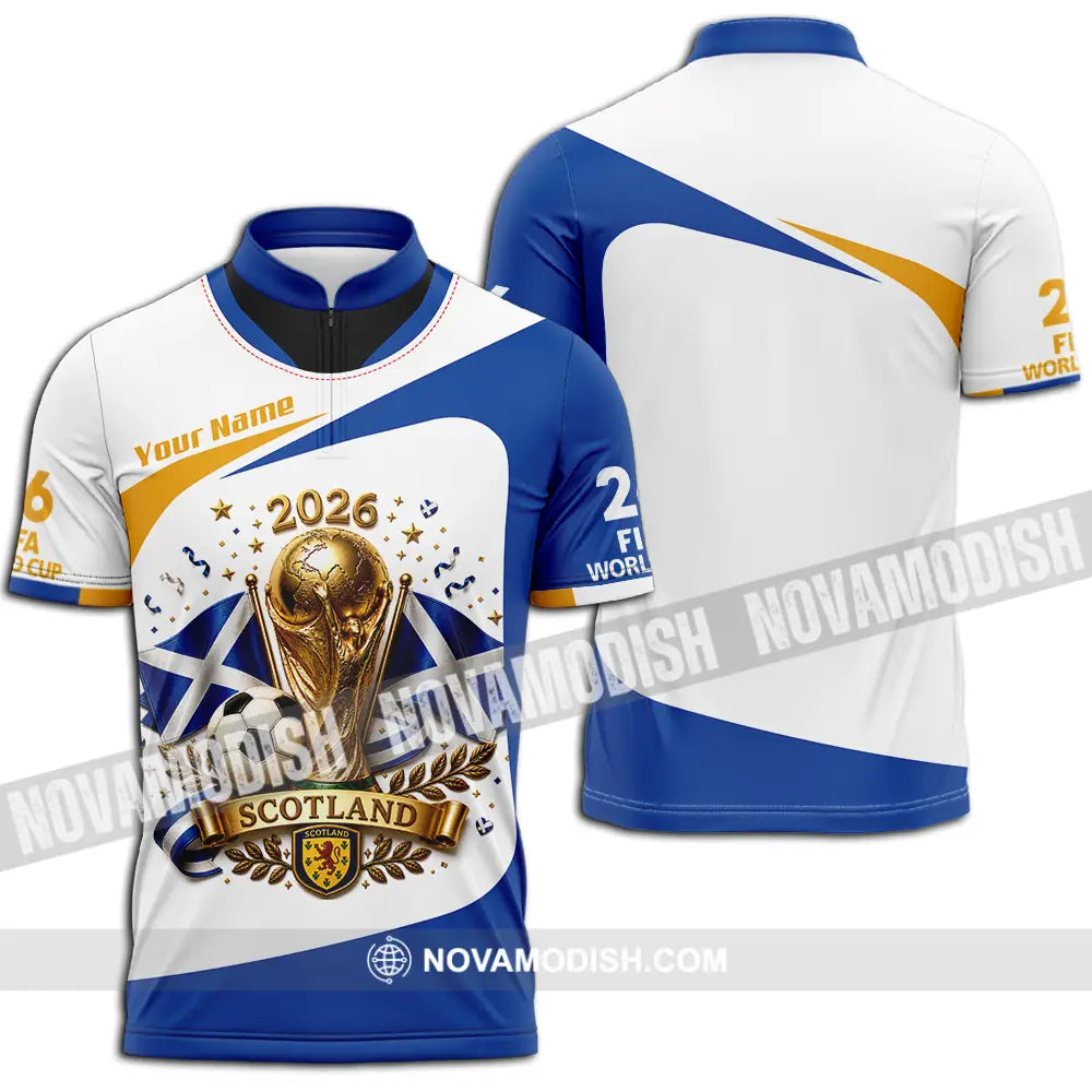 Unisex Shirt - Custom Scotland World Cup 2026 Shirt - Zipper Polo Shirt / S - T-shirt