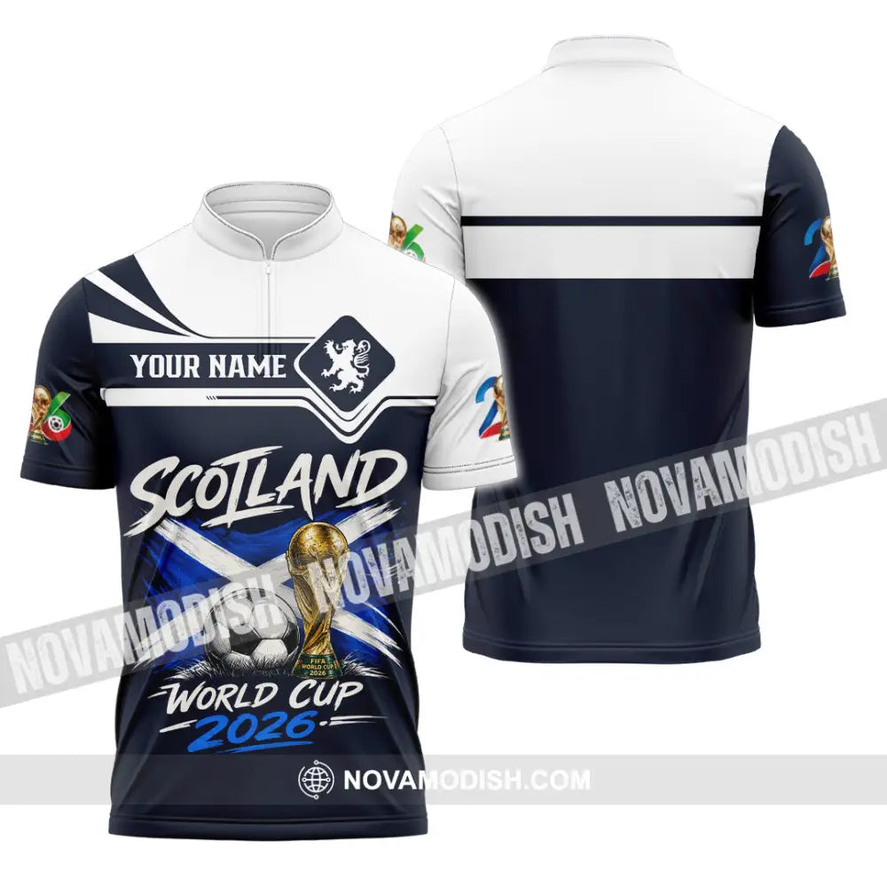 Unisex Shirt - Custom Scotland World Cup 2026 Shirt - Zipper Polo Shirt / S - T-shirt