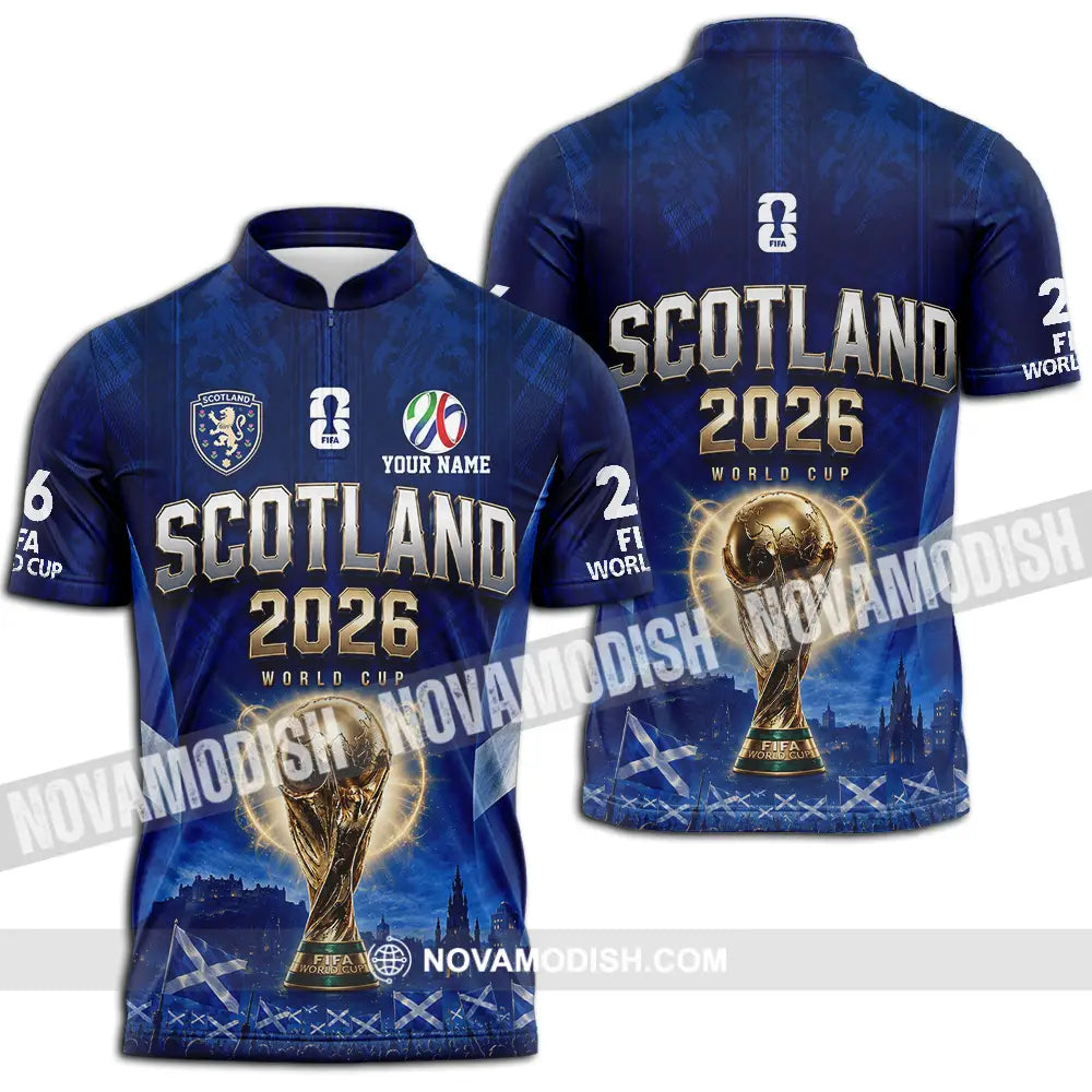 Unisex Shirt - Custom Scotland World Cup 2026 Shirt - Zipper Polo Shirt / S - T-shirt