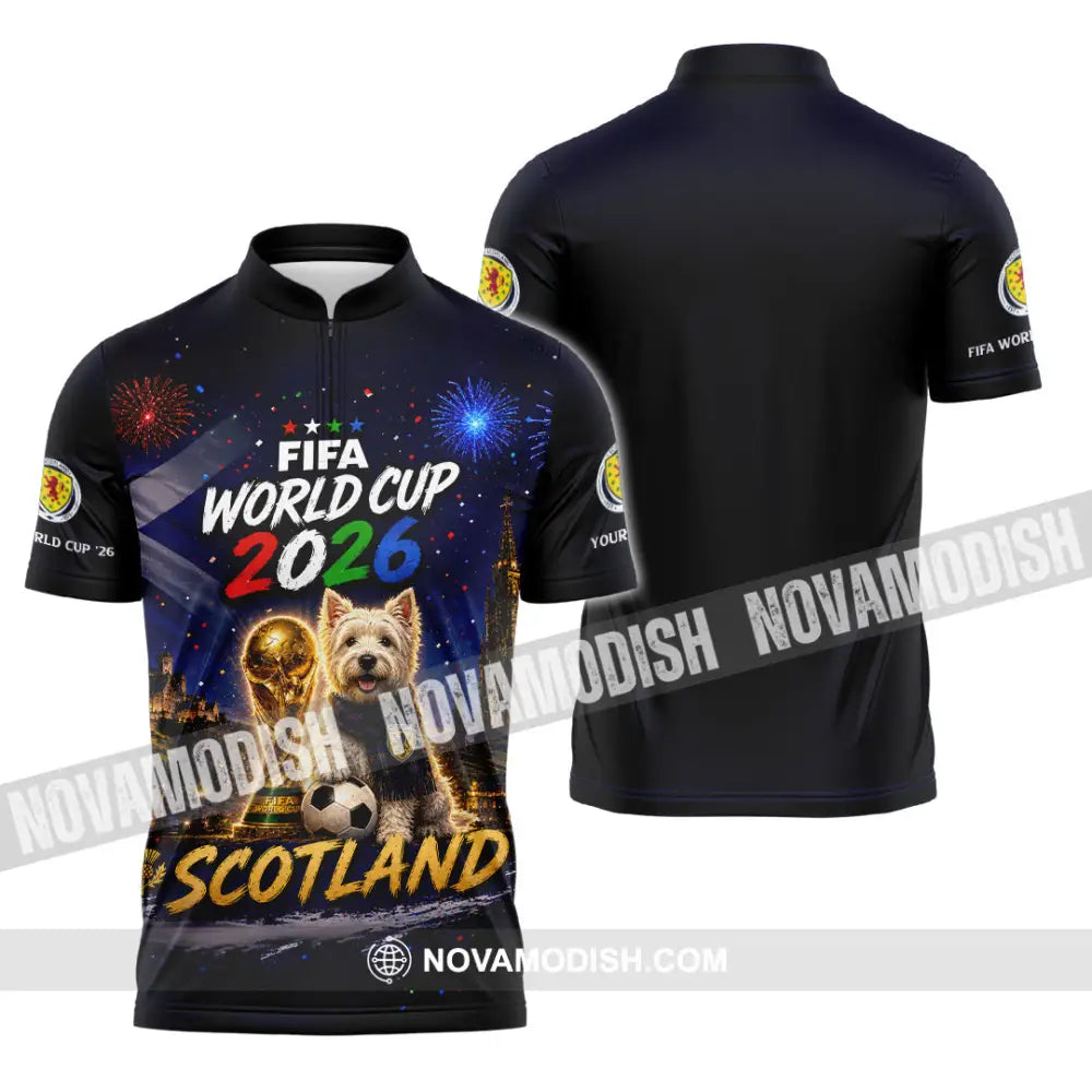 Unisex Shirt - Custom Scotland World Cup 2026 Shirt - Zipper Polo Shirt / S - T-shirt