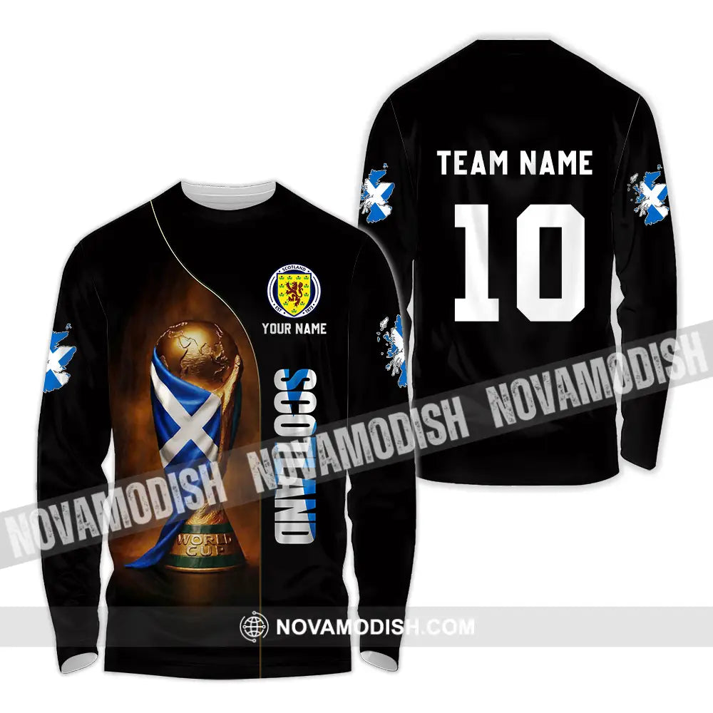 Unisex Shirt - Custom Scotland World Cup 3D Shirt Long Sleeve Shirt / S T-shirt
