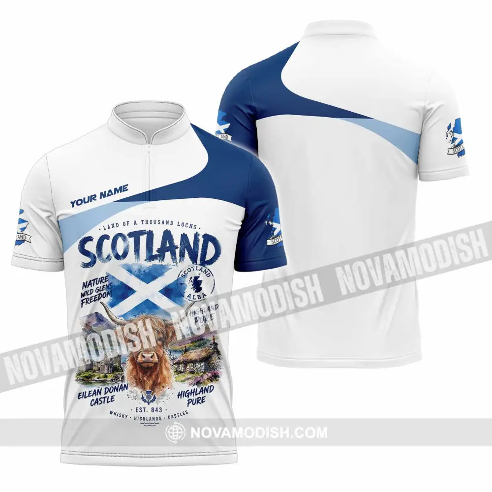 Unisex Shirt - Custom Scotland Shirt - Zipper Polo Shirt / S - T-shirt