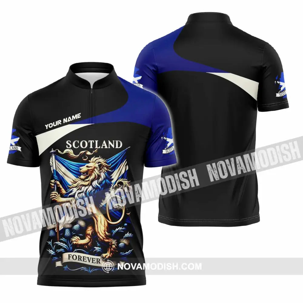 Unisex Shirt - Custom Scotland Shirt Zipper Polo Shirt / S T-shirt