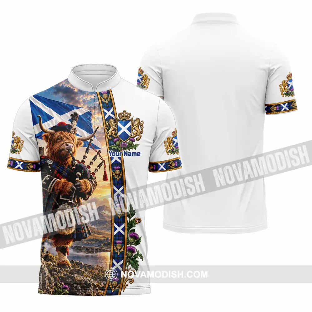 Unisex Shirt - Custom Scotland Shirt - Zipper Polo Shirt / S - T-shirt