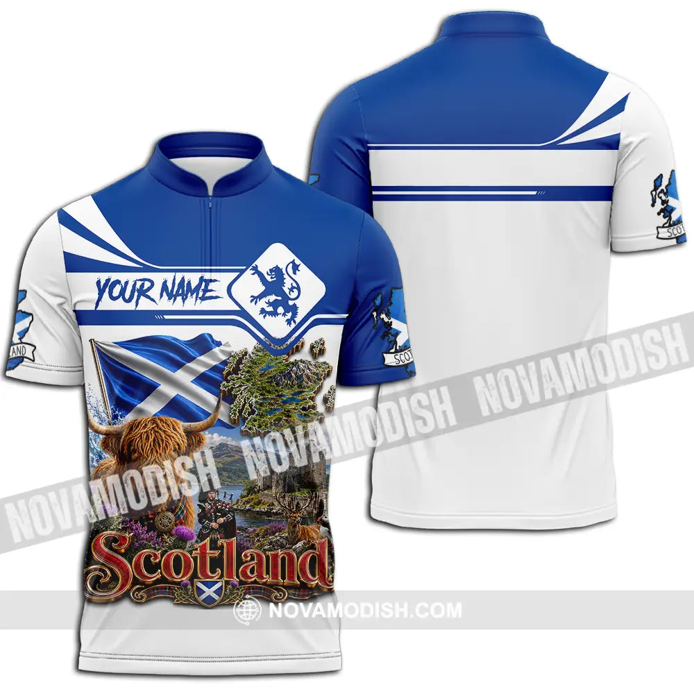 Unisex Shirt - Custom Scotland Shirt - Zipper Polo Shirt / S - T-shirt