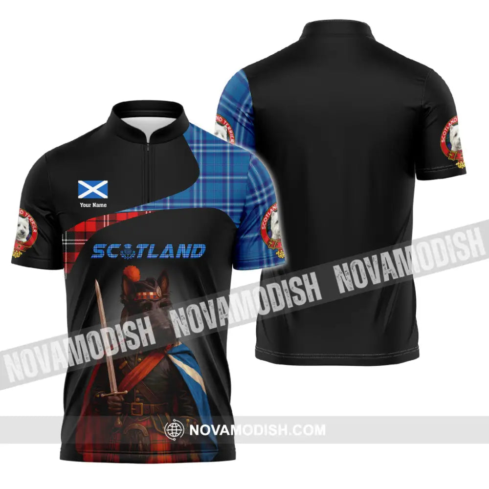 Unisex Shirt - Custom Scotland Shirt Zipper Polo Shirt / S T-shirt