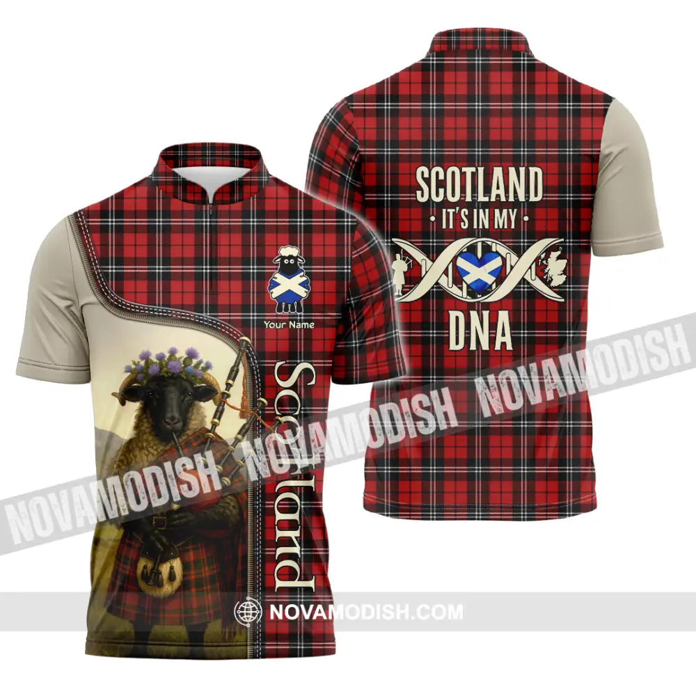 Unisex Shirt - Custom Scotland Shirt Zipper Polo Shirt / S T-shirt