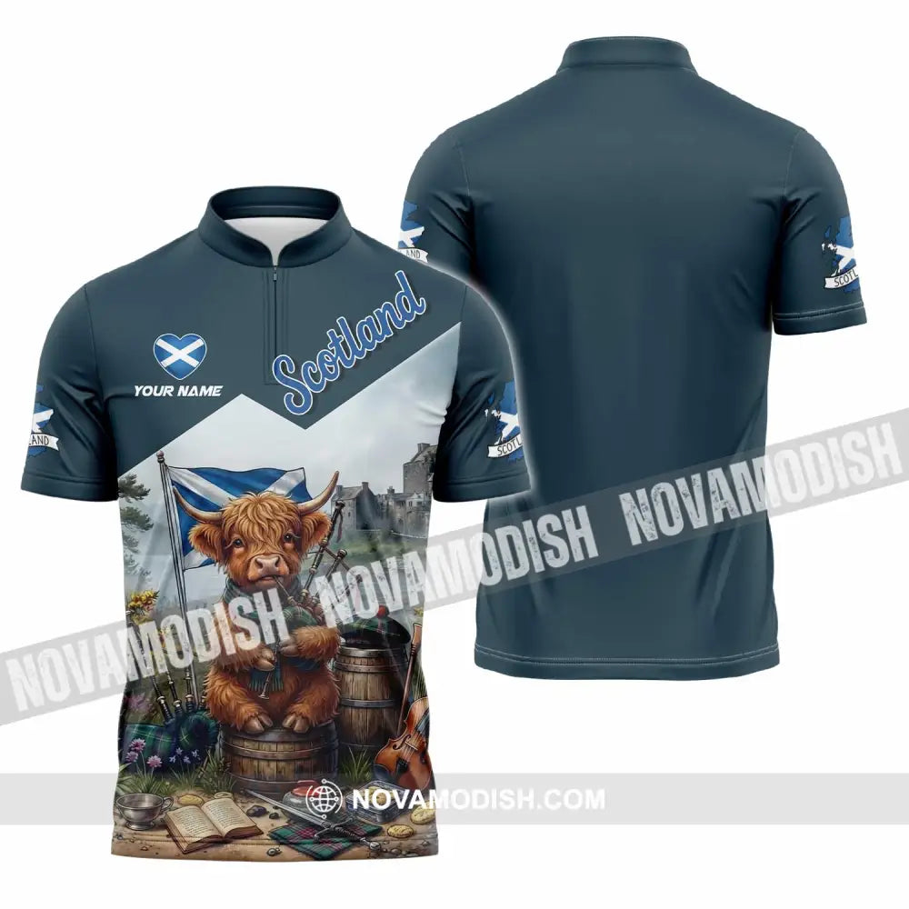 Unisex Shirt - Custom Scotland Shirt - Zipper Polo Shirt / S - T-shirt