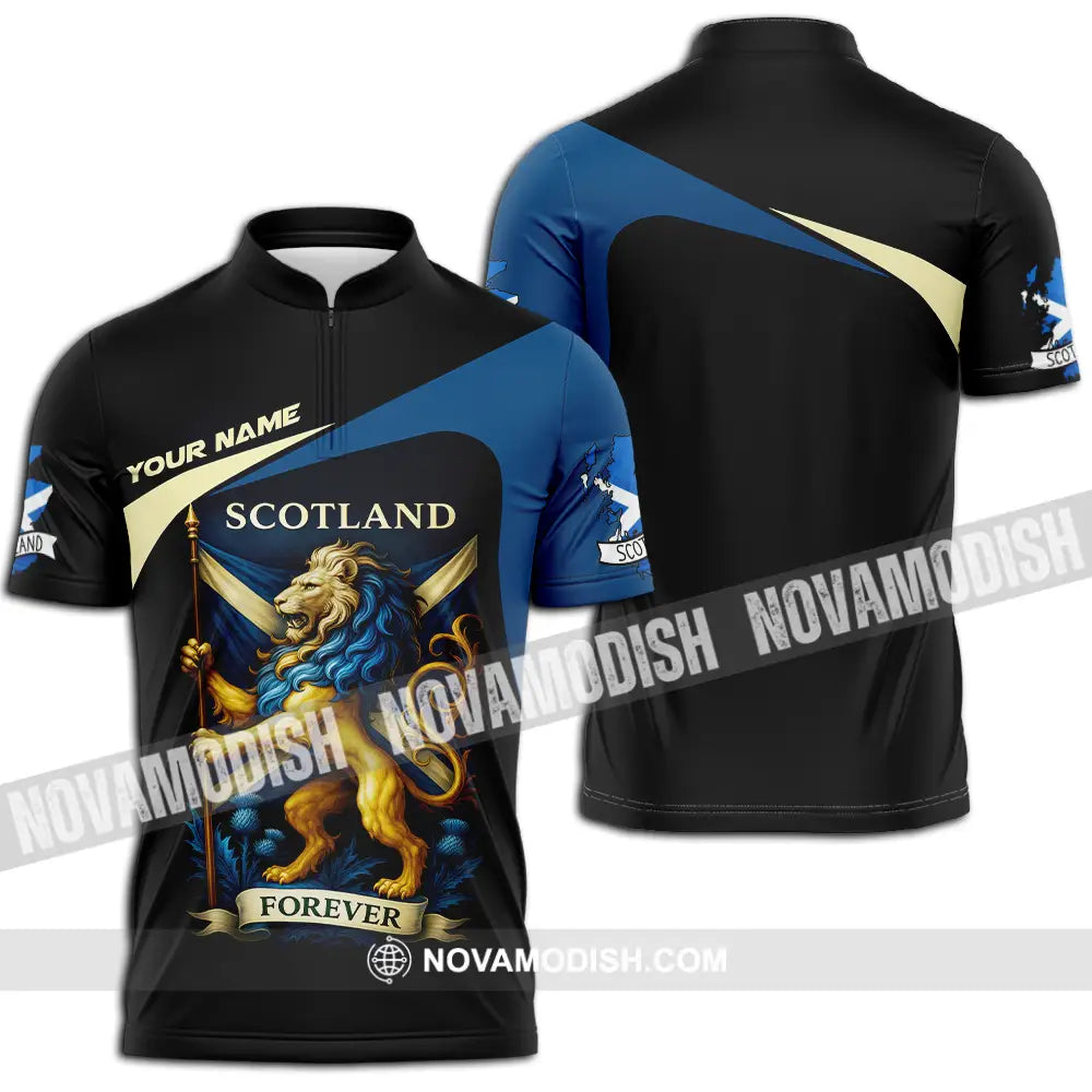 Unisex Shirt - Custom Scotland Shirt Zipper Polo Shirt / S T-shirt