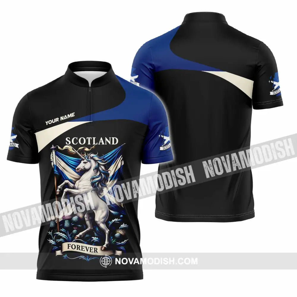 Unisex Shirt - Custom Scotland Shirt - Zipper Polo Shirt / S - T-shirt