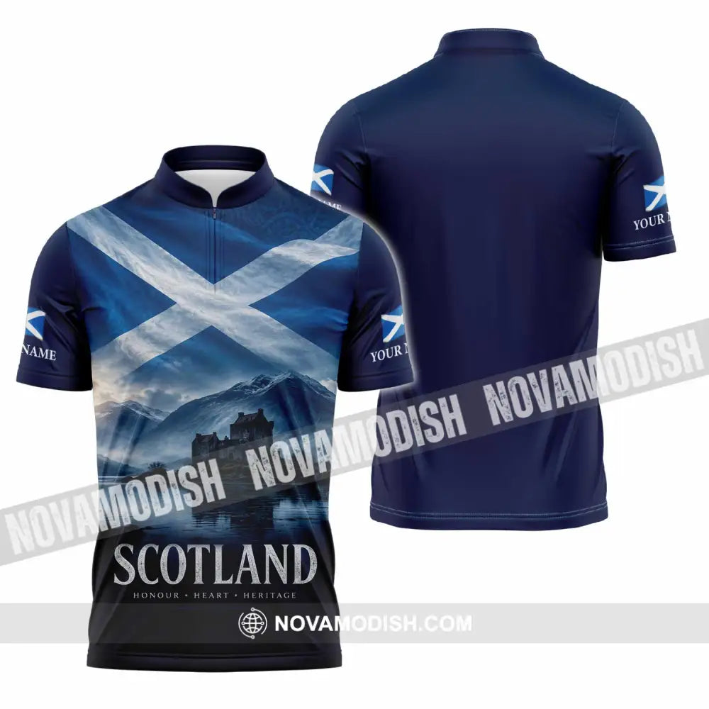 Unisex Shirt - Custom Scotland Shirt - Zipper Polo Shirt / S - T-shirt