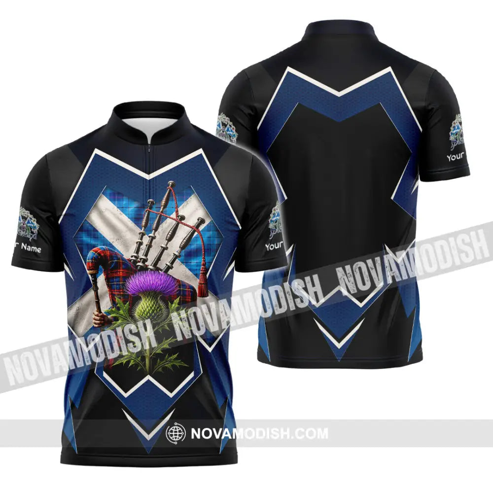 Unisex Shirt - Custom Scotland Shirt - Zipper Polo Shirt / S - T-shirt