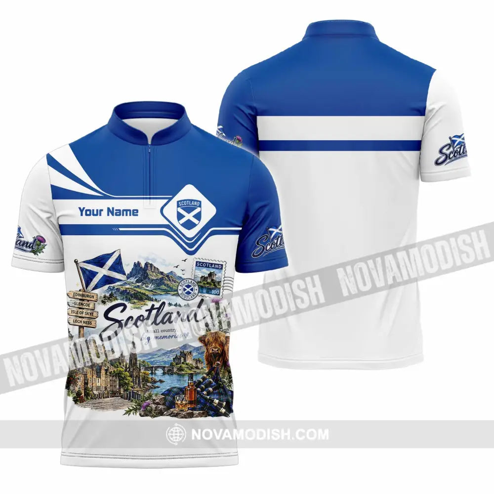 Unisex Shirt - Custom Scotland Shirt - Zipper Polo Shirt / S - T-shirt