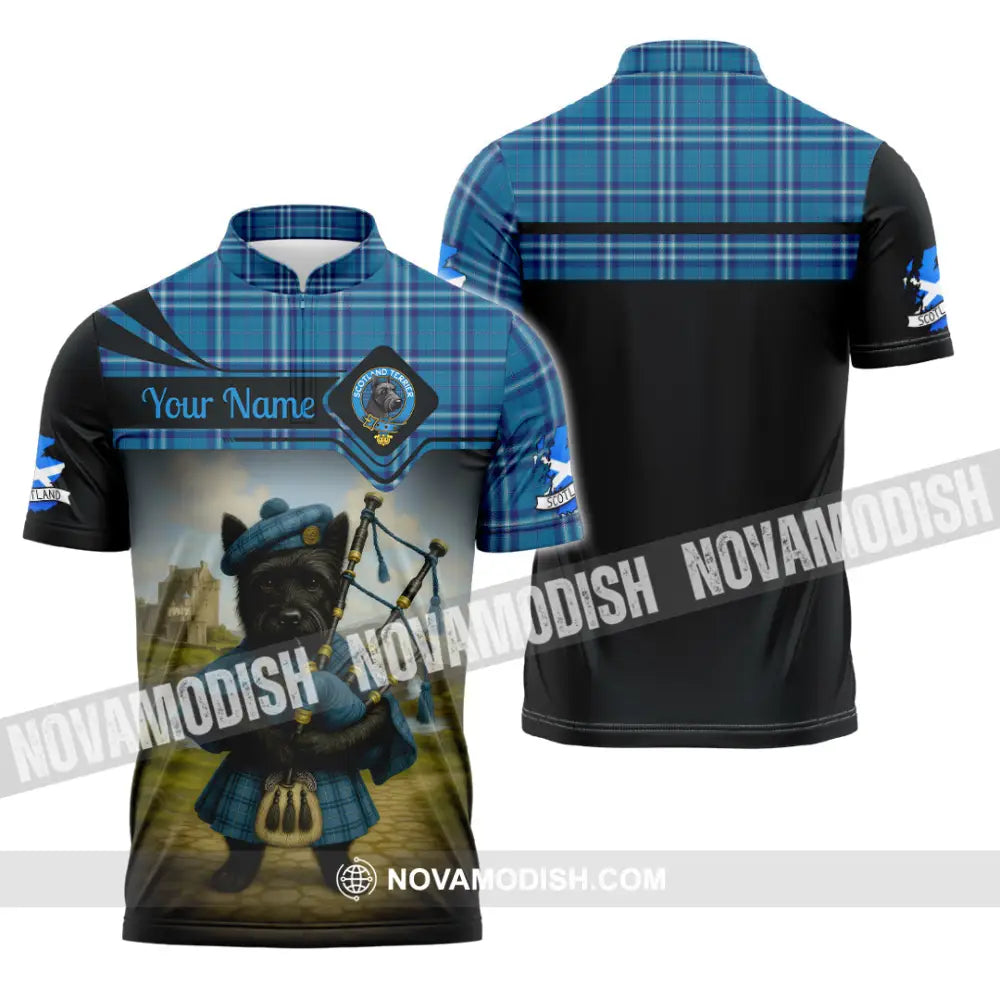 Unisex Shirt - Custom Scotland Shirt Zipper Polo Shirt / S T-shirt