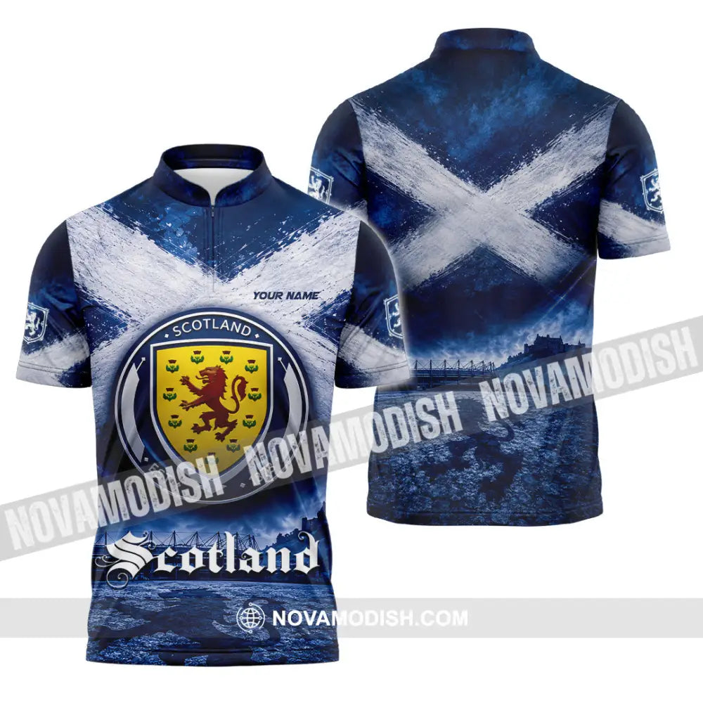 Unisex Shirt - Custom Scotland Shirt - Zipper Polo Shirt / S - T-shirt
