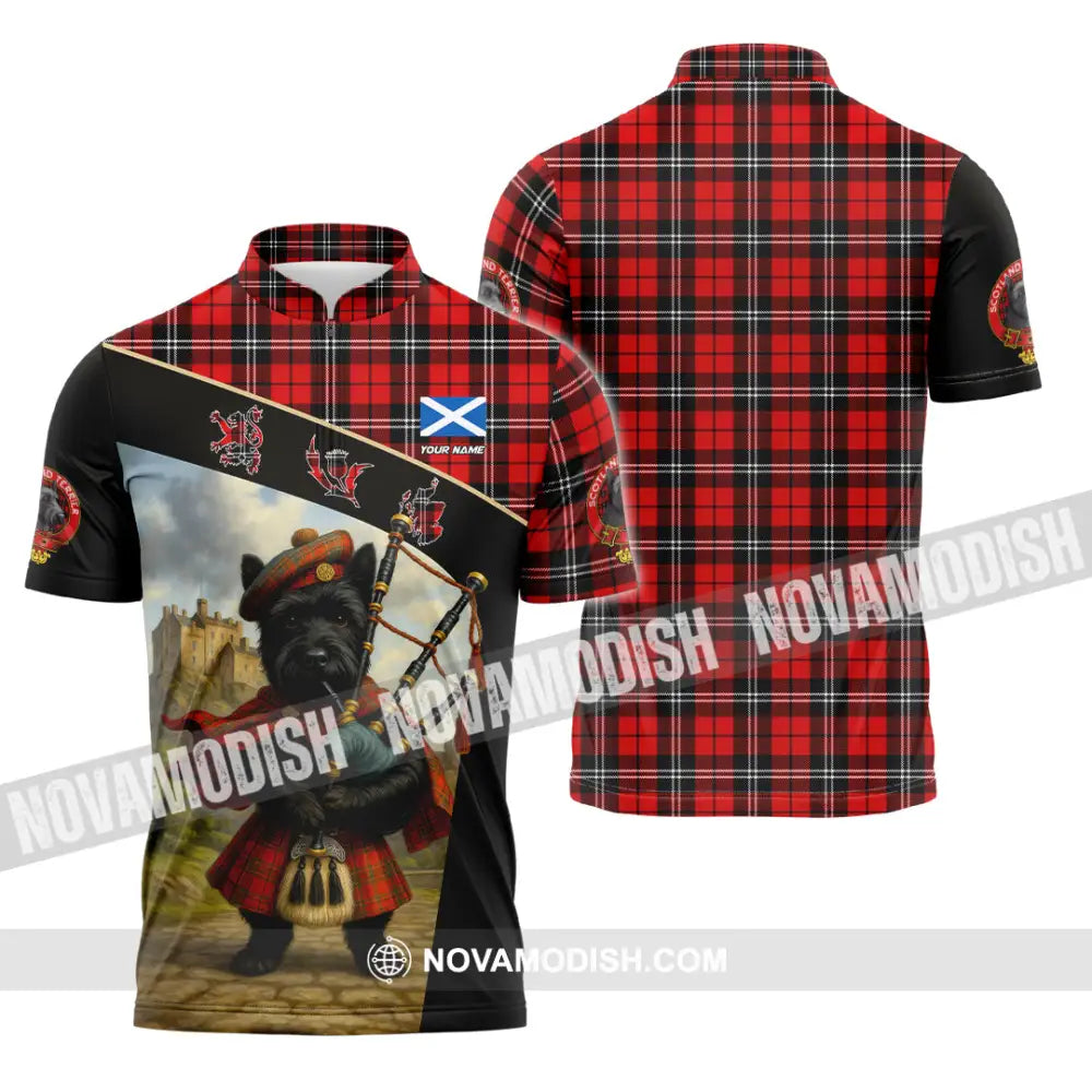Unisex Shirt - Custom Scotland Shirt Zipper Polo Shirt / S T-shirt