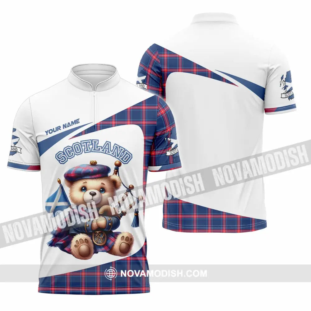 Unisex Shirt - Custom Scotland Shirt Zipper Polo Shirt / S T-shirt