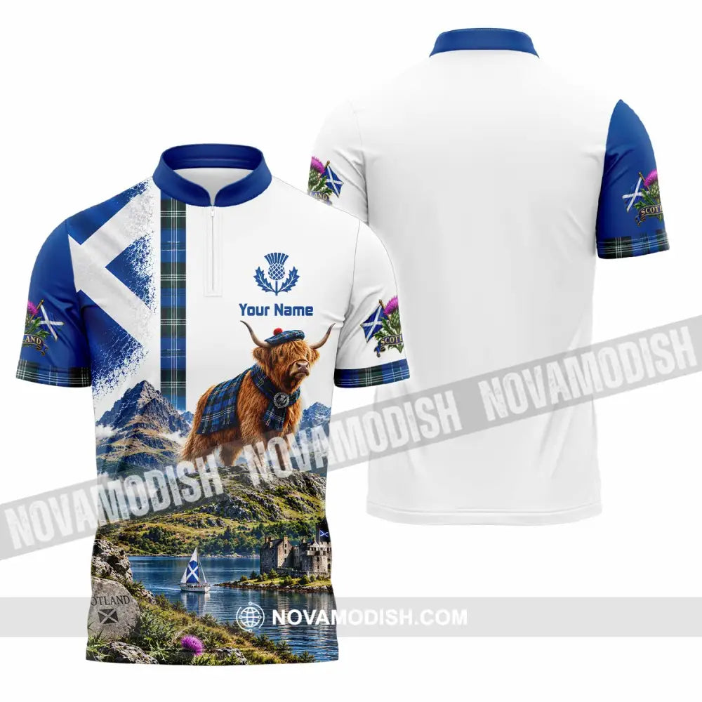 Unisex Shirt - Custom Scotland Shirt - Zipper Polo Shirt / S - T-shirt