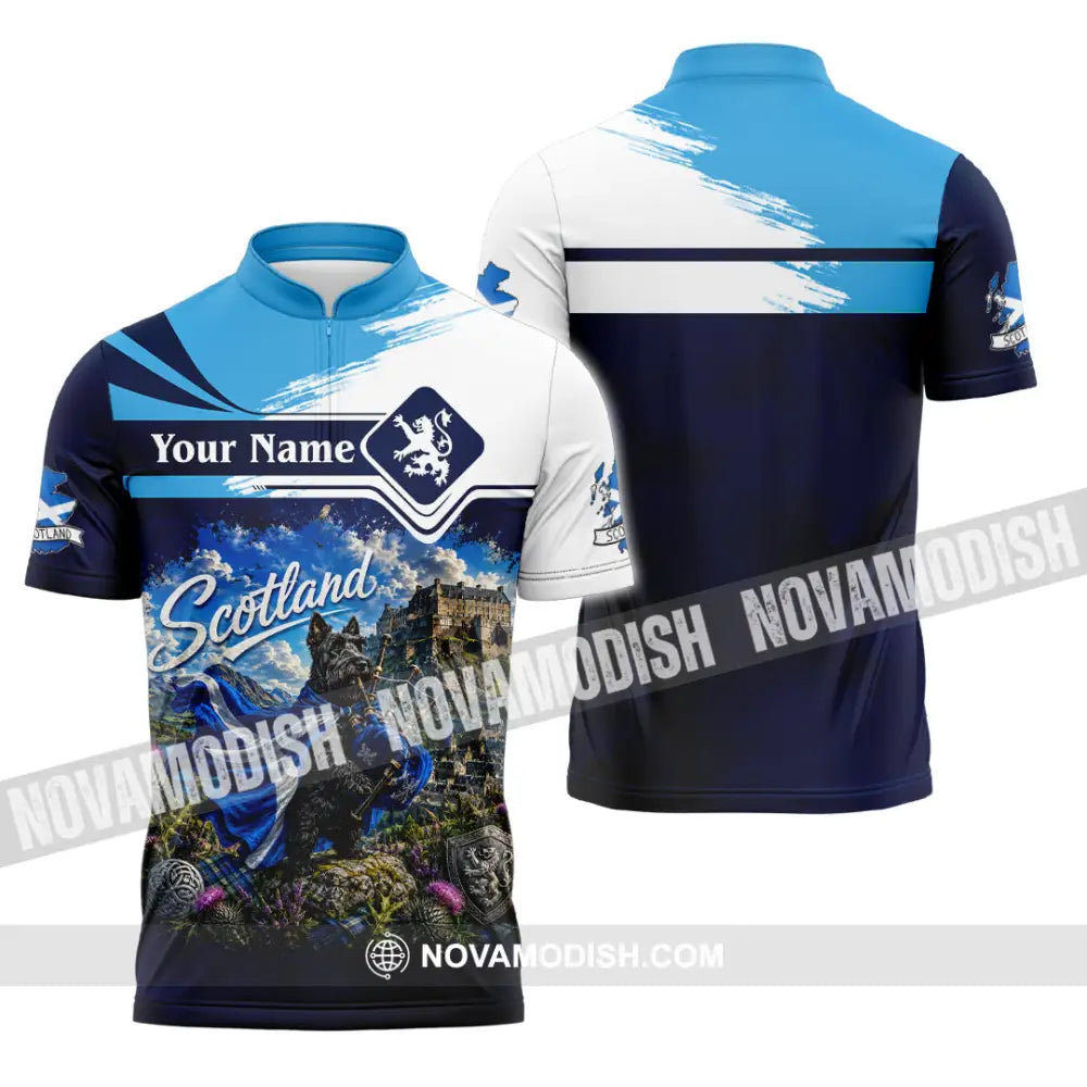 Unisex Shirt - Custom Scotland Shirt - Zipper Polo Shirt / S - T-shirt