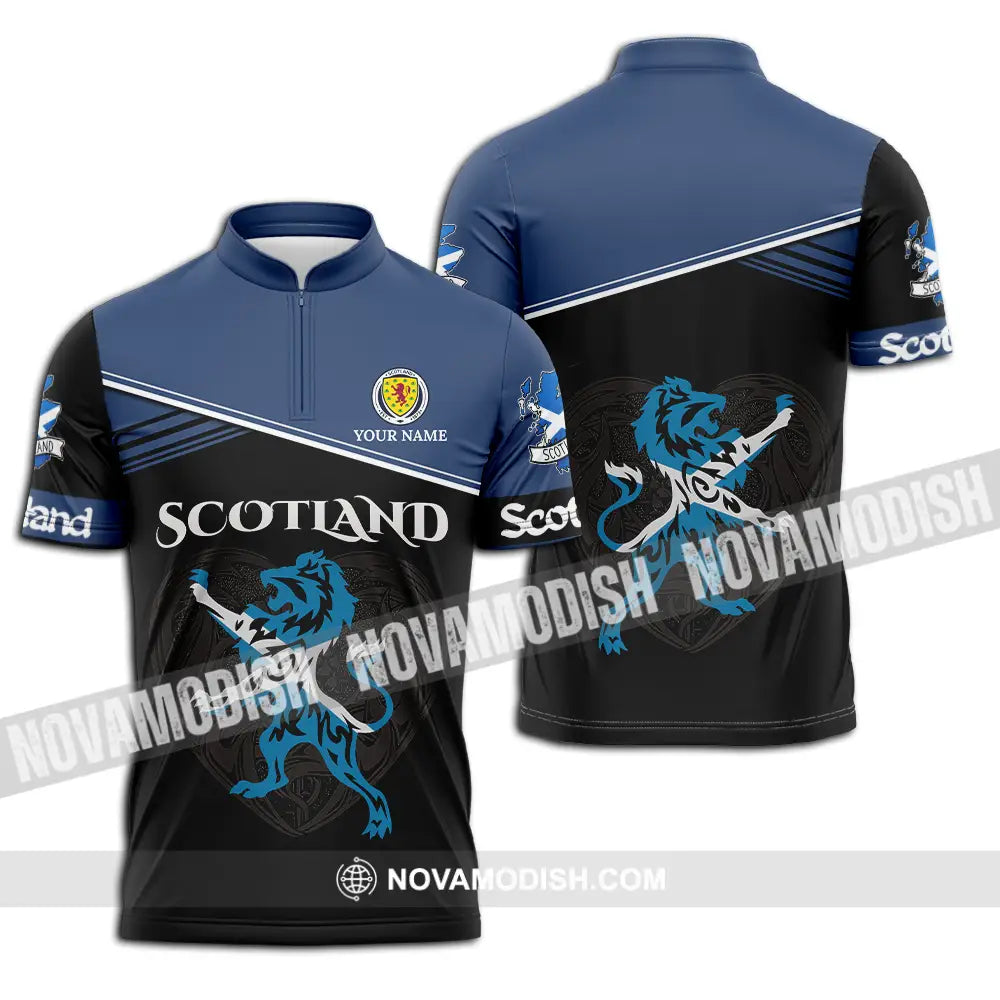 Unisex Shirt - Custom Scotland Shirt Zipper Polo Shirt / S T-shirt
