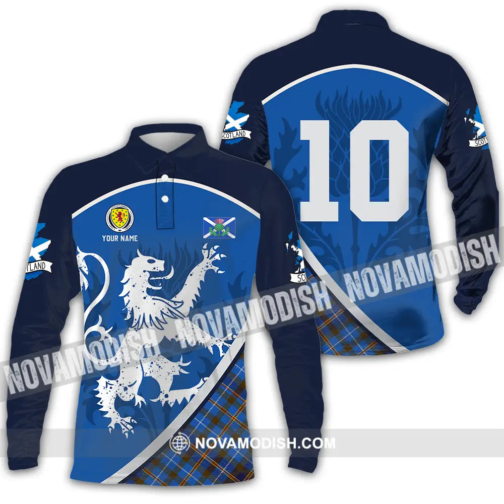 Unisex Shirt - Custom Scottish 3D Shirt Long Sleeve Polo / S T-shirt