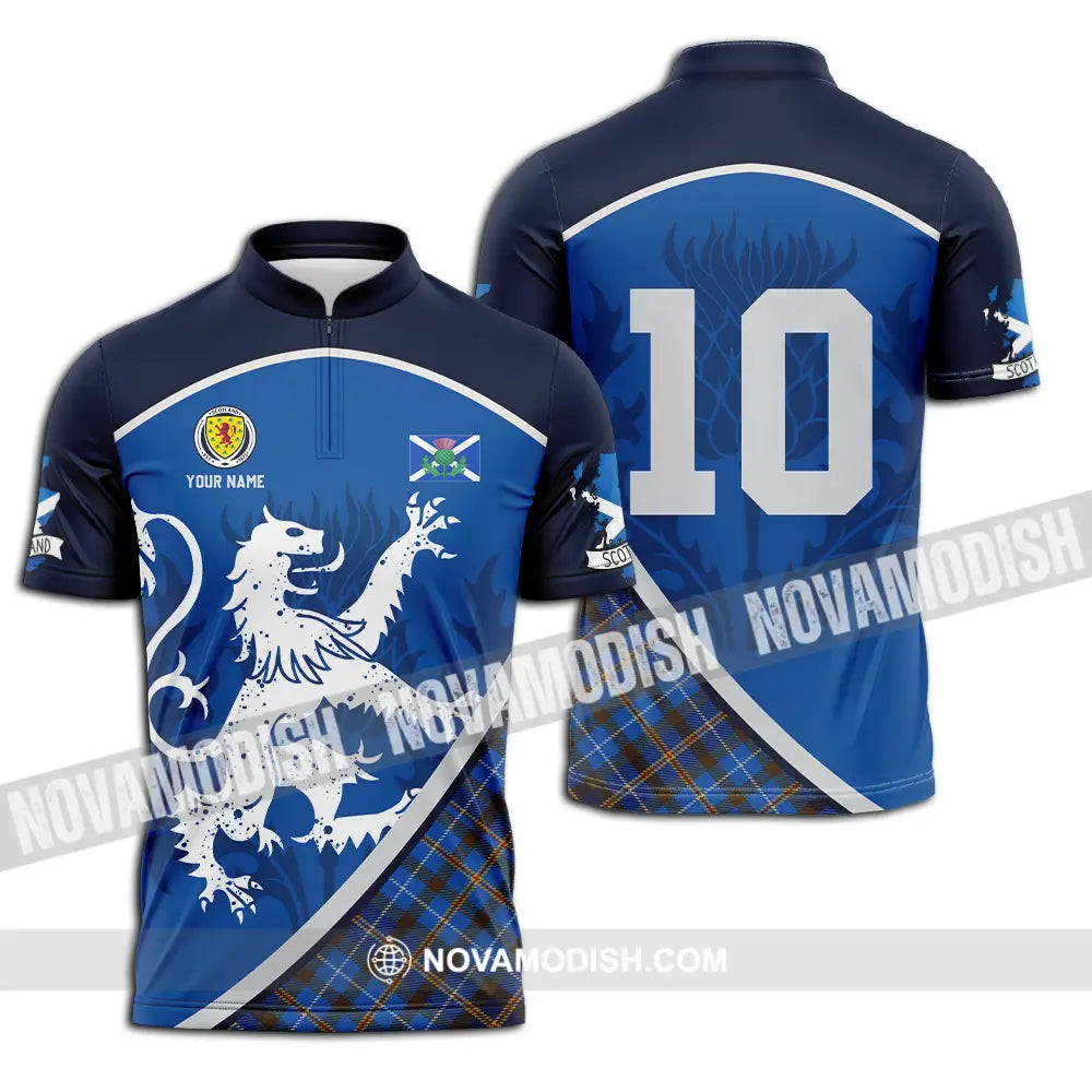Unisex Shirt - Custom Scottish 3D Shirt Zipper Polo Shirt / S T-shirt