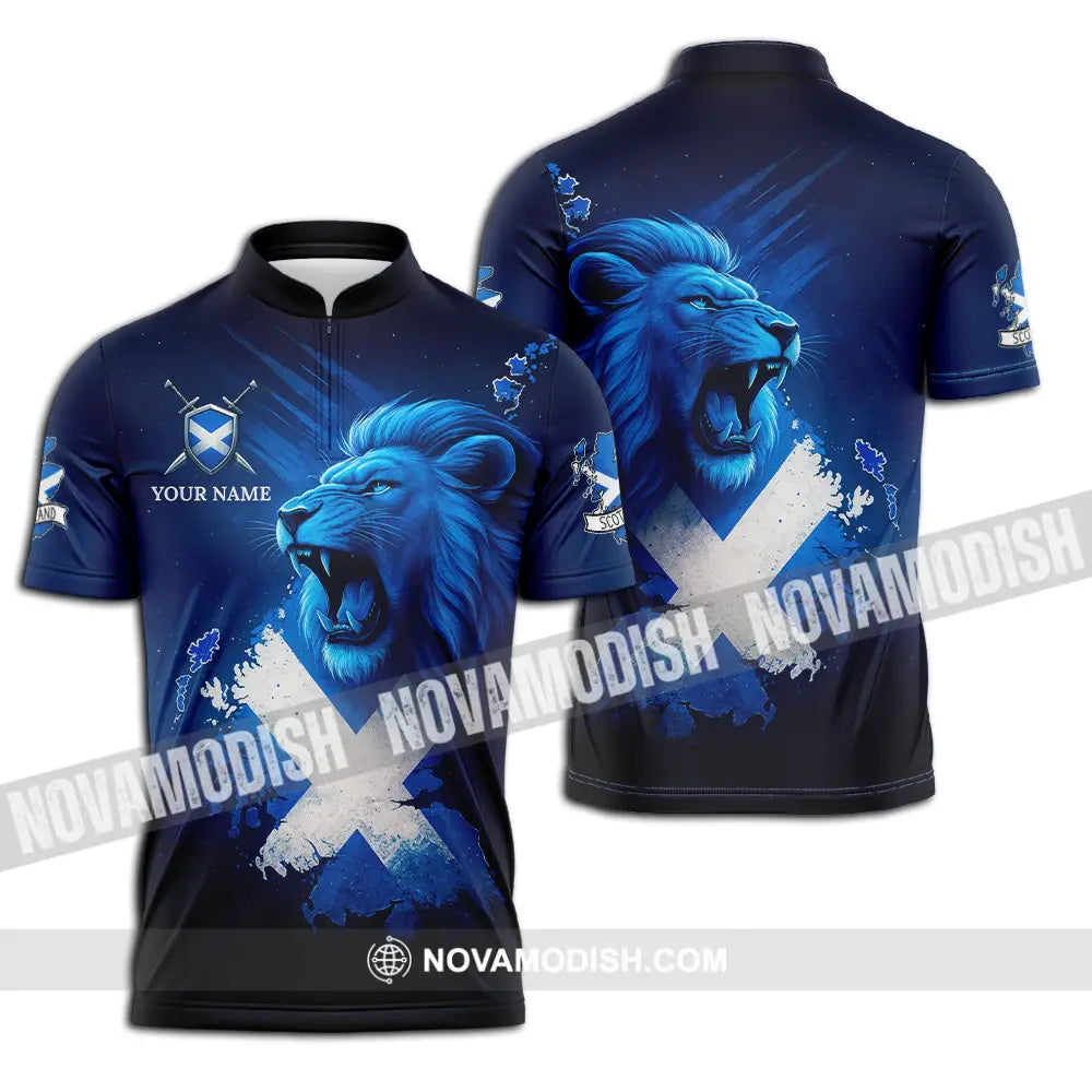 Unisex Shirt - Custom Scottish 3D Shirt Zipper Polo Shirt / S T-shirt