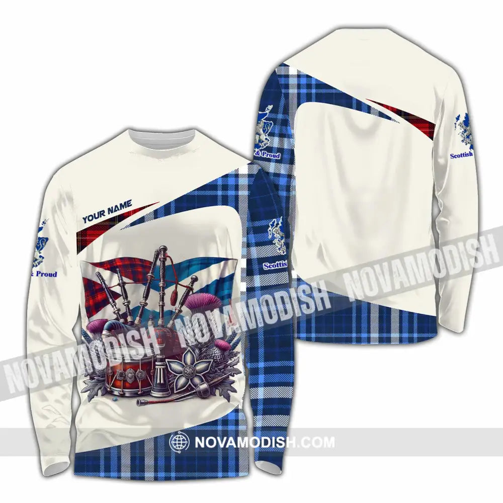Unisex Shirt - Custom Scottish & Proud Shirt Long Sleeve Shirt / S T-shirt