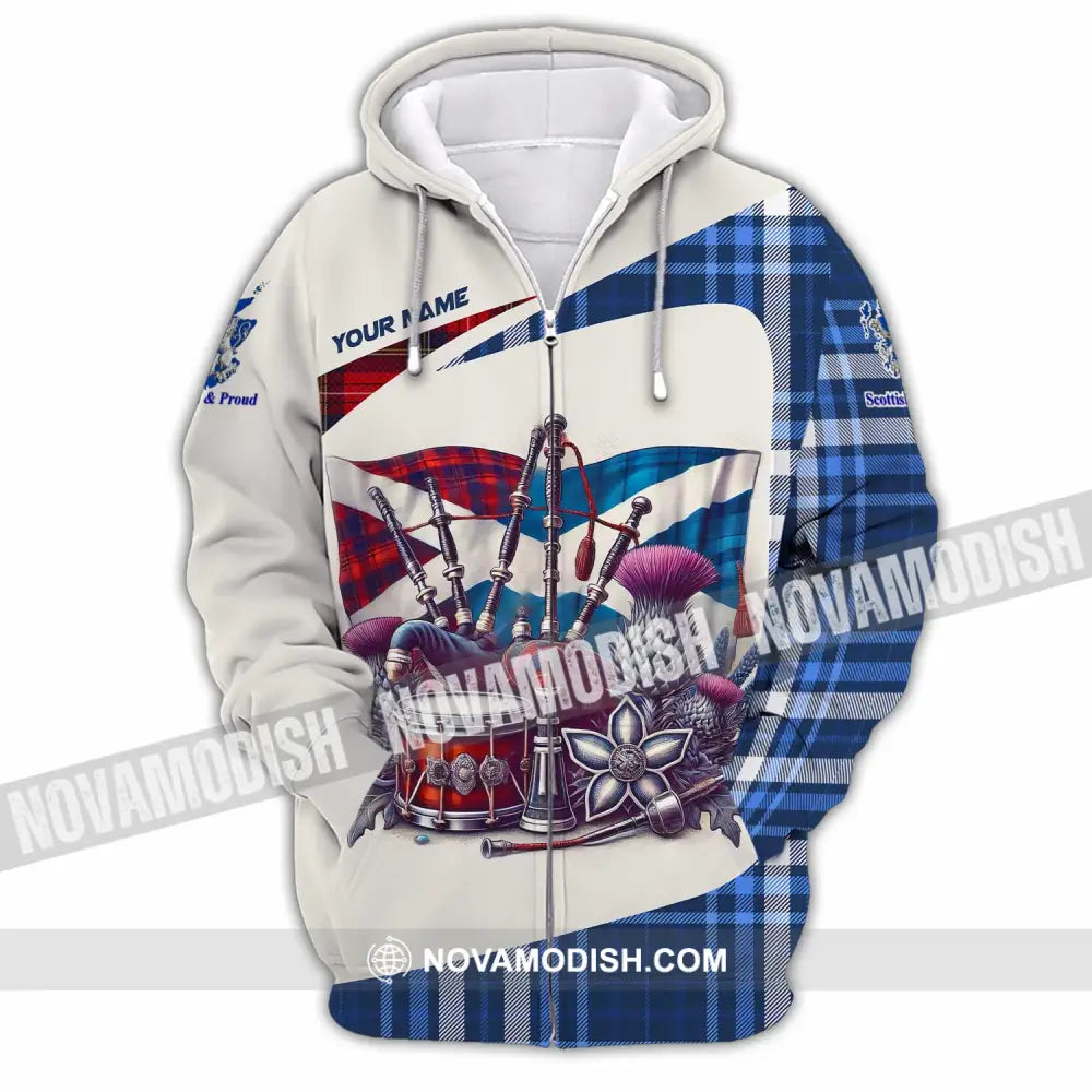 Unisex Shirt - Custom Scottish & Proud Shirt Zipper Hoodie / S T-shirt