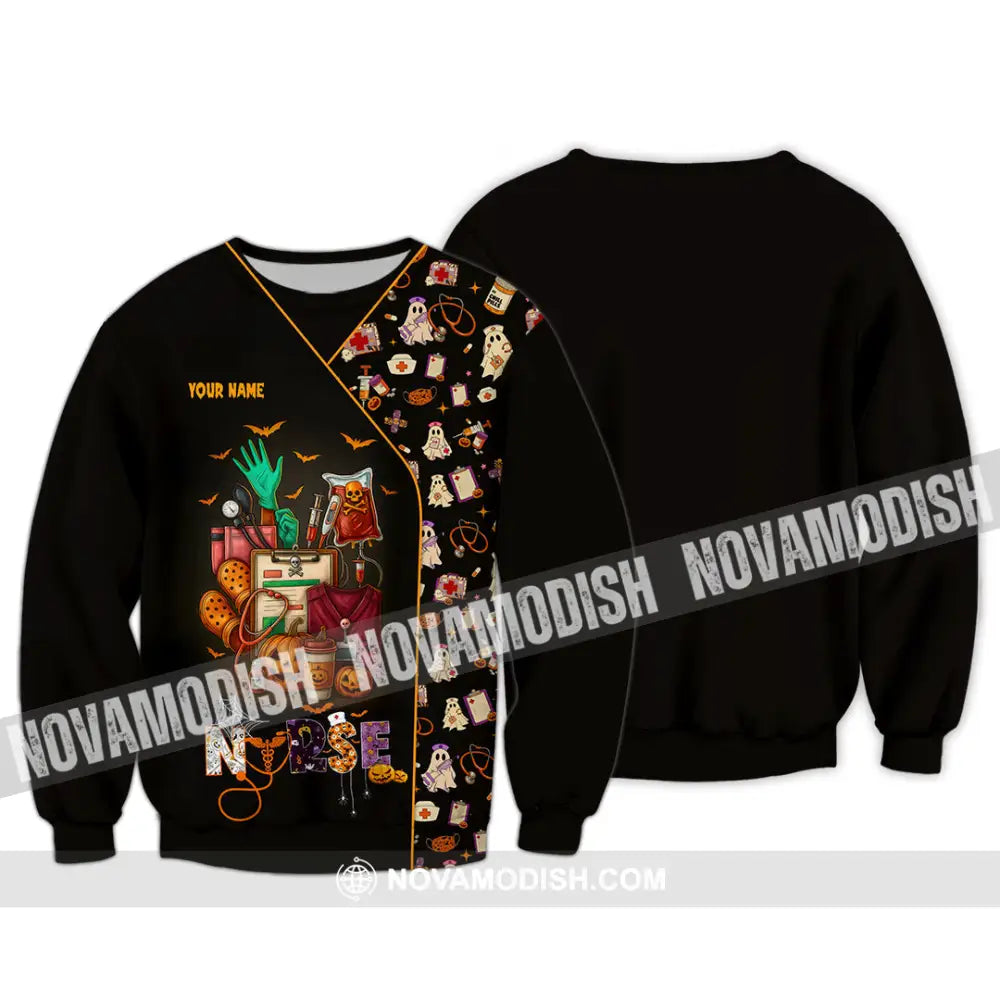 Unisex Shirt - Custom Scrubstar Fright Friends Nurse Halloween Shirt Long Sleeve / S T-shirt